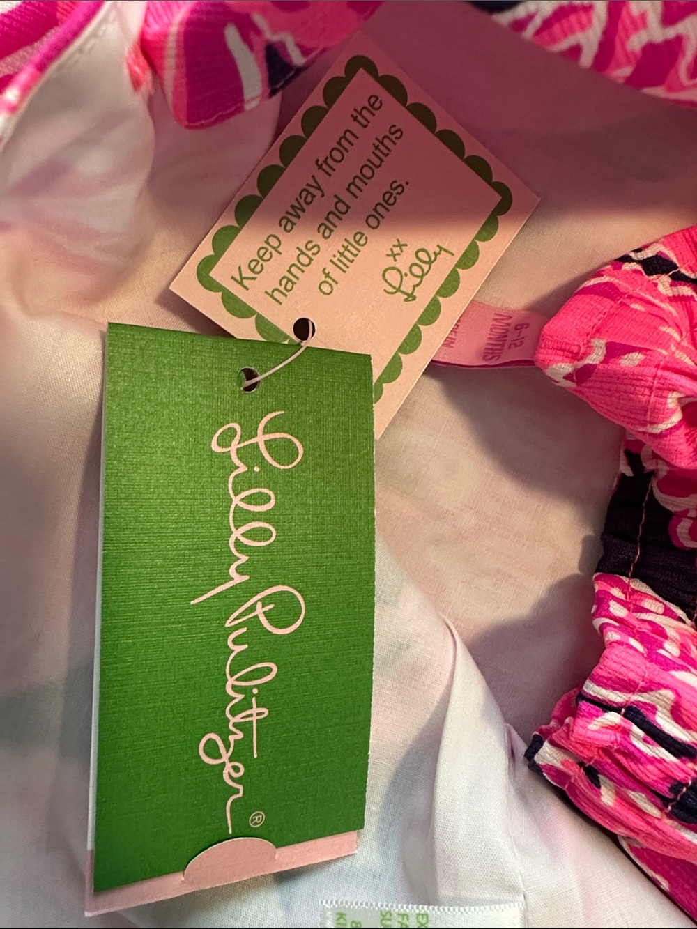 Lilly Pulitzer Pink and Navy Pineapple Print Girls Matching Set - Picture 6 of 9